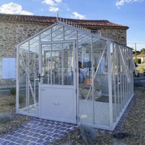 Invernadero auténtico, de 2,75 m de ancho, sobre una base de aluminio.