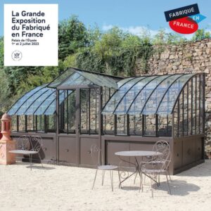 Invernadero de Antaño MIRABEAU, de 2,80 m de ancho, sobre base de aluminio.